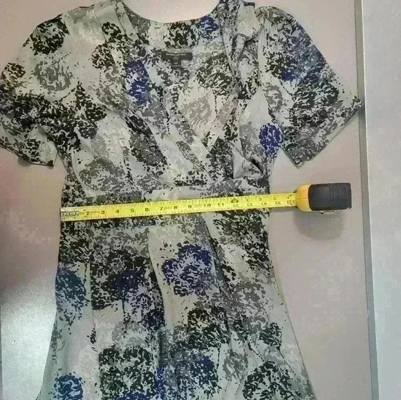 Banana Republic Petite Dress Gray Abstract Size 12P - Picture 11 of 15